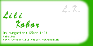 lili kobor business card