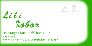 lili kobor business card